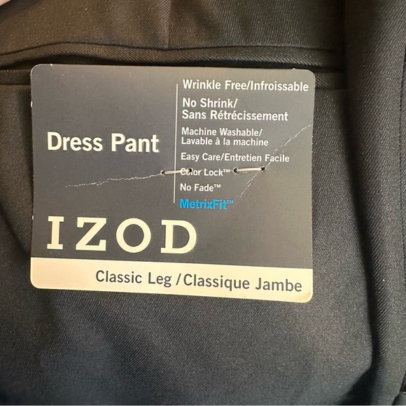 IZOD Dress Men's Black Pants 38x30 NWT - Picture 3 of 7